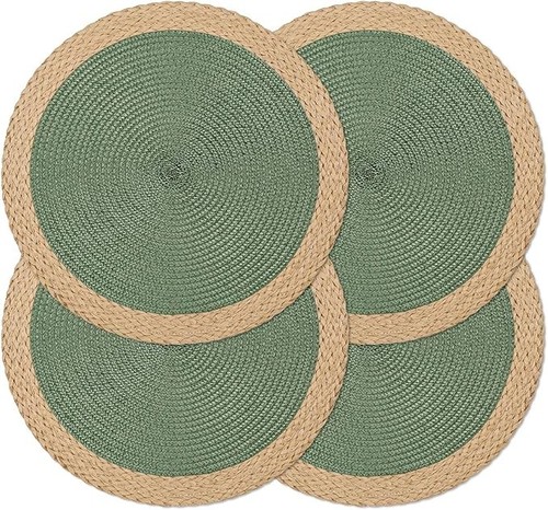 4pcs round woven placemats - round,