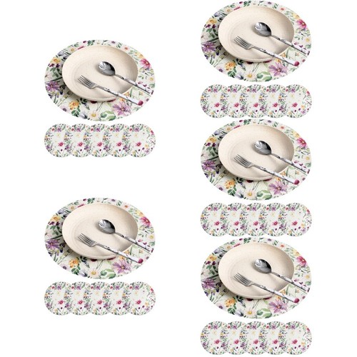 Round floral placemats - floral,