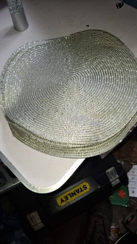Silver gliter place mats for - silver,