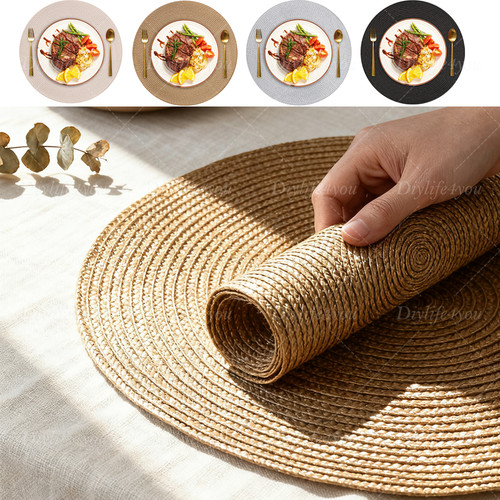 12pcs woven round placemats - 12pcs,