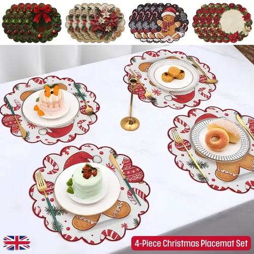 4pcs christmas round - christmas, placemats