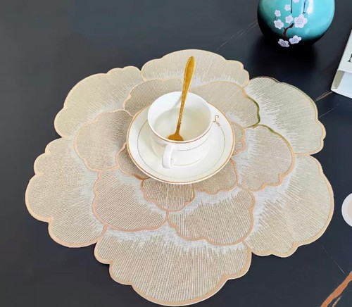 Pcs gold placemats round - pcs,
