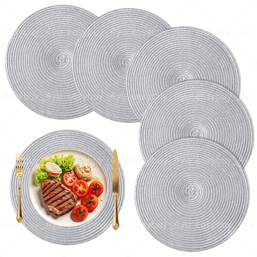 6pcs woven round - woven, placemats