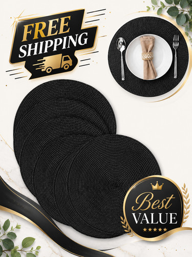 Round braided placemats - braided, set