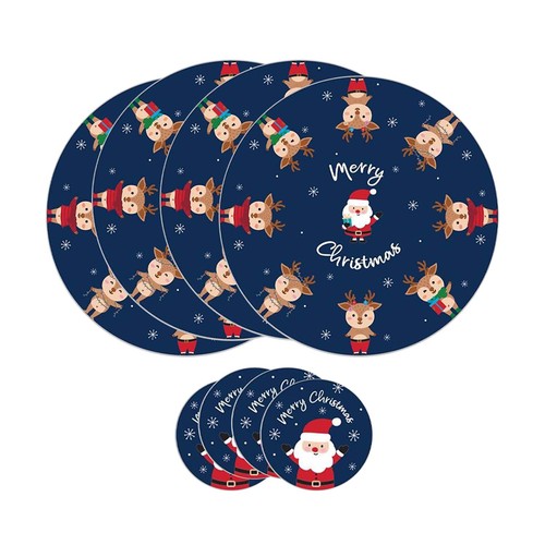 Round christmas placemats - placemats, &