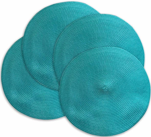 Dark teal round place mats - teal, for