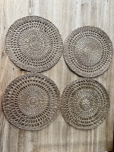 Vintage woven seagrass table - woven,