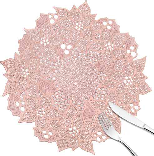 Rose gold floral - floral, placemat