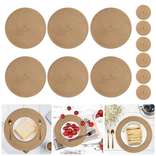 Round braided placemats - round,