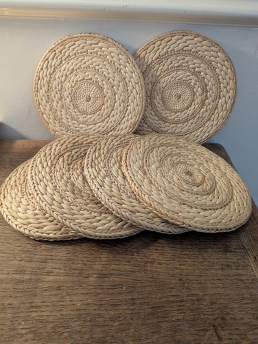 Set round woven straw - of, 6