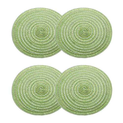 4pcs round braided placemats - braided,