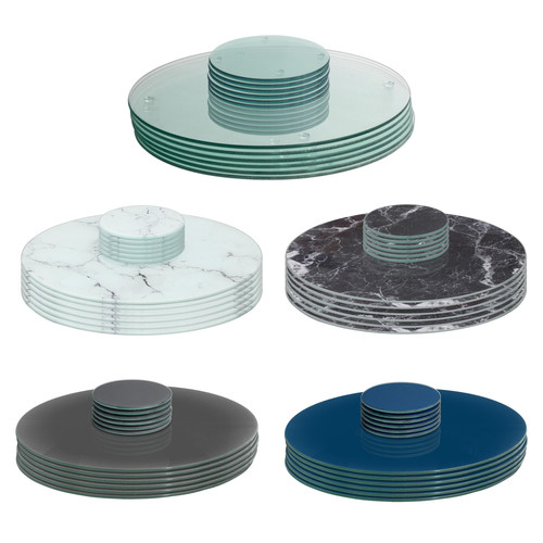 12pc round glass placemats - 12pc,
