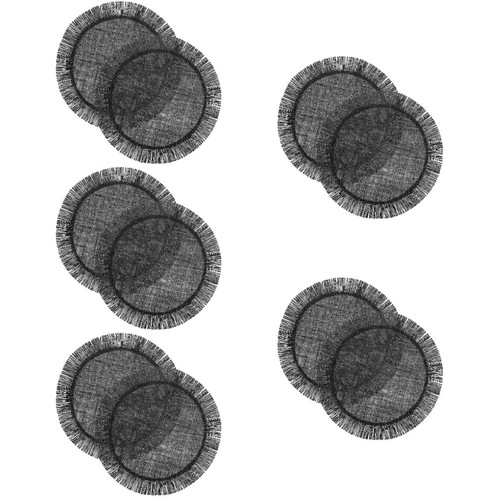 Reusable round black mat woven - reusable,