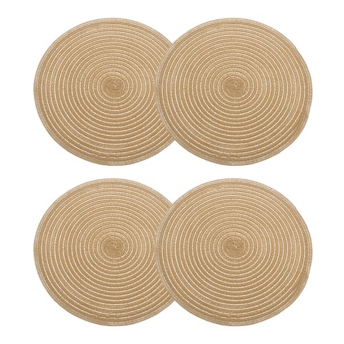 4pcs round braided placemats - 4pcs,