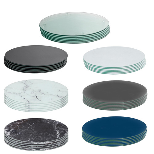Round glass placemats - 6x, 30cm
