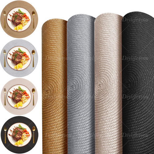 12pcs set woven round - woven,