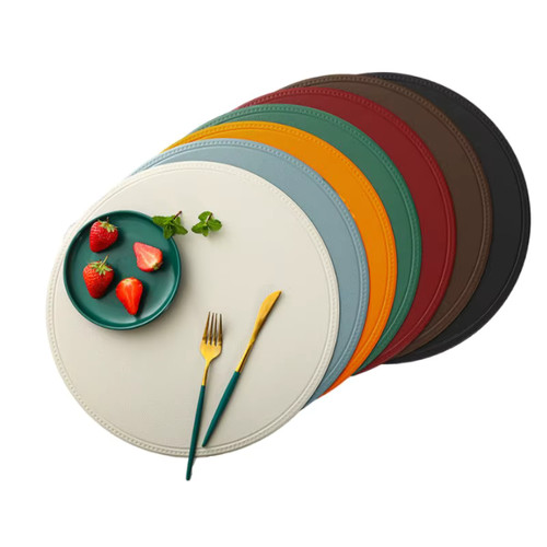 Round faux leather - faux, placemats