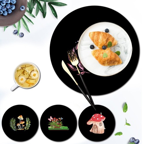 Round placemats dining table - round,
