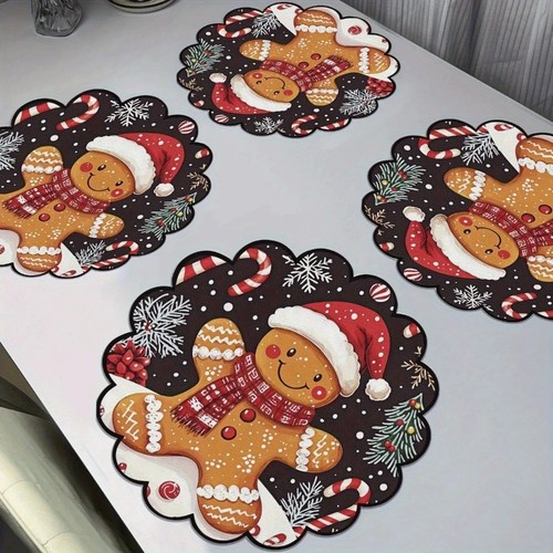 Table mats round christmas - table,