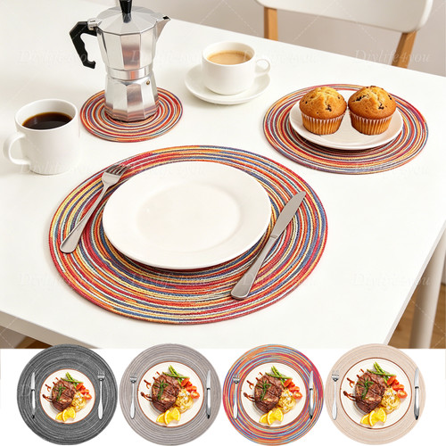 Round placemats 6 coasters - 6,