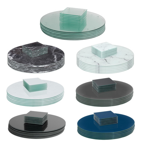 12pc round glass placemats - 12pc,