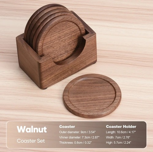 6pcs set wooden coasters - wooden,