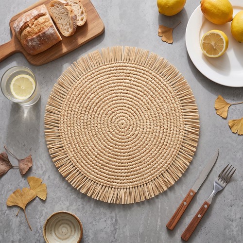 6pcs beige boho round - 6pcs,
